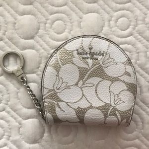 Kate spade metallic floral keychain wallet